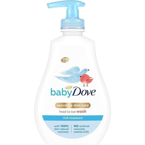 Baby Dove Head To Toe Wash Sensitive Skin Care Rich Moisture 400ml