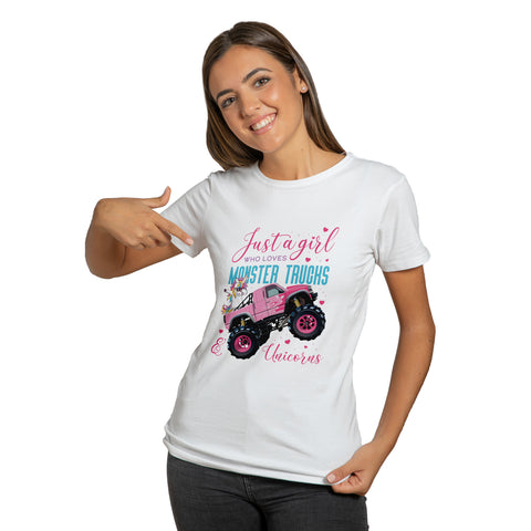 Just a Girl Who Loves Monster Trucks T-Shirt