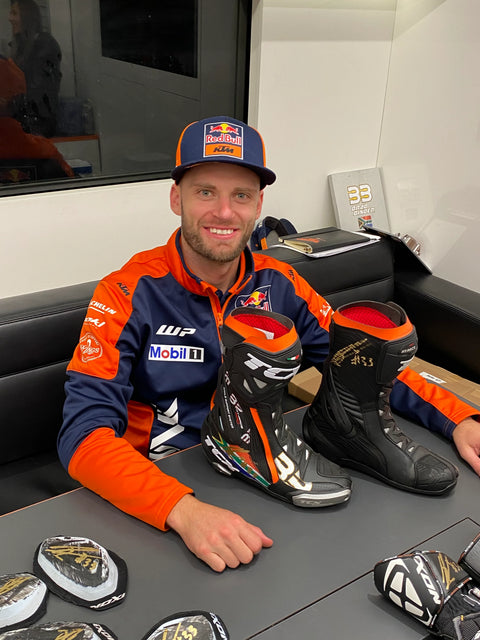Brad Binder Signed 2024 Red Bull KTM Factory Racing Boots – 2024 Qatar Test