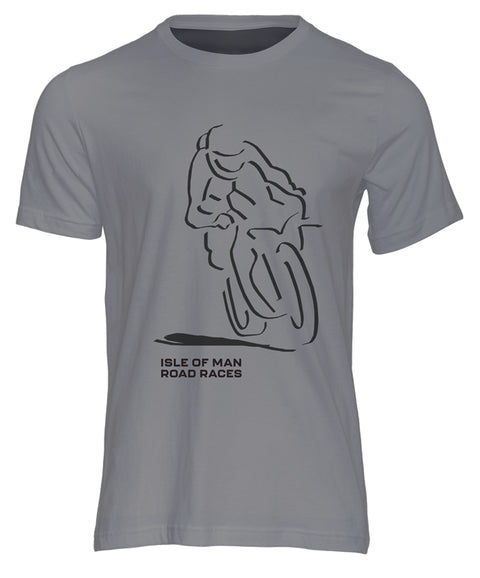 ISLE OF MAN ROAD RACES SHADOW BIKE T-SHIRT, CHARCOAL