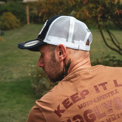 Night Blue & Gold Diamond Trucker Hat