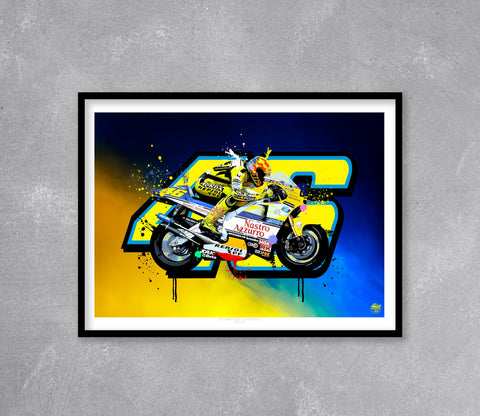 Valentino Rossi 2001 Honda NSR500 MotoGP Print