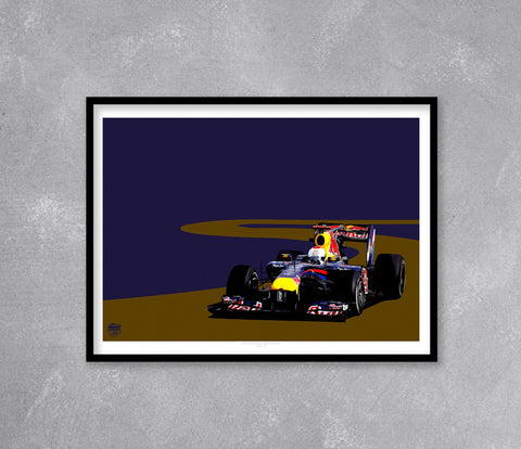 Sebastian Vettel 2010 Red Bull RB6 F1 Print