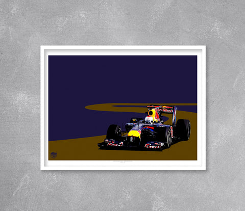 Sebastian Vettel 2010 Red Bull RB6 F1 Print