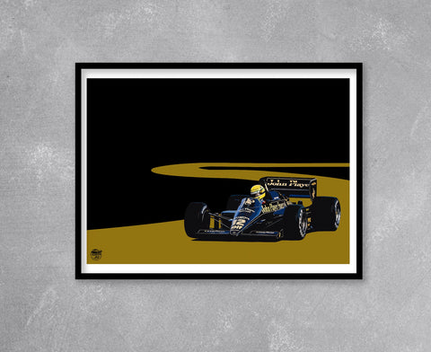 Ayrton Senna 1985 Lotus 97T F1 Print