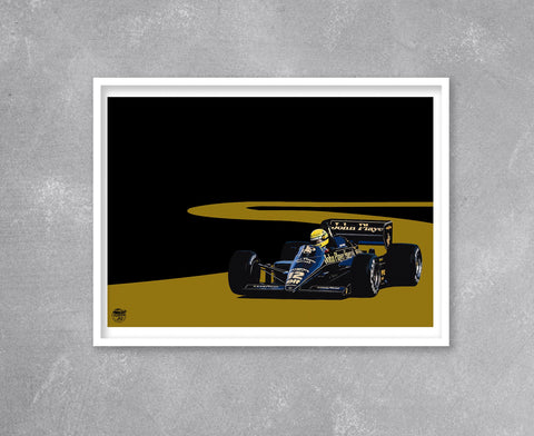 Ayrton Senna 1985 Lotus 97T F1 Print