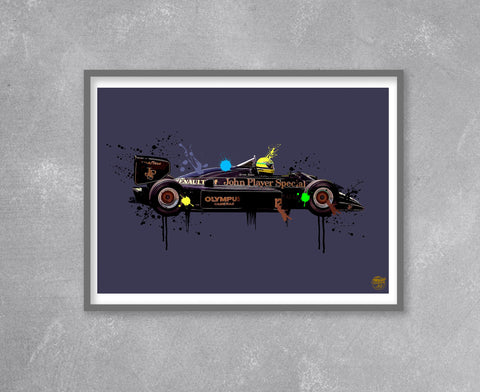 Ayrton Senna 1985 Lotus 97T F1 Print