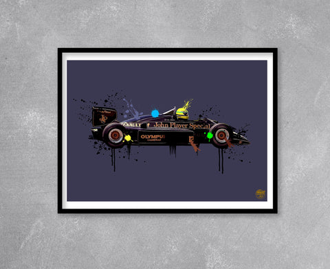 Ayrton Senna 1985 Lotus 97T F1 Print