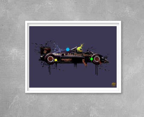 Ayrton Senna 1985 Lotus 97T F1 Print