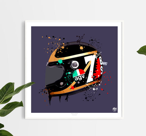 Barry Sheene Motorcycle Helmet print