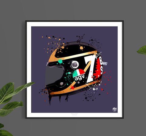 Barry Sheene Motorcycle Helmet print