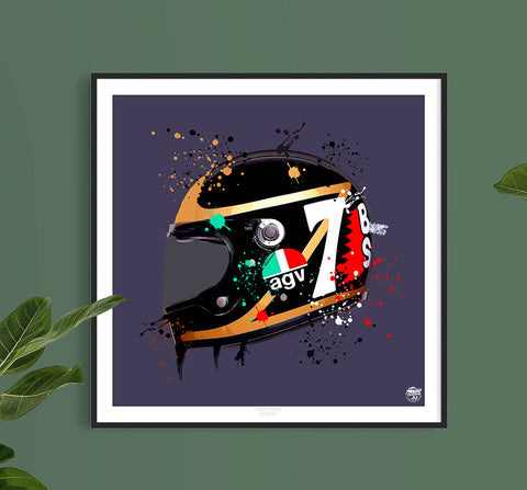 Barry Sheene Motorcycle Helmet print