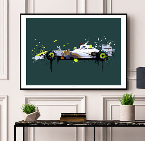Jenson Button 2009 Brawn BGP001 F1 Print