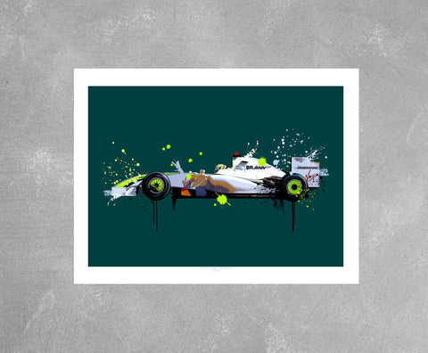 Jenson Button 2009 Brawn BGP001 F1 Print