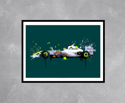 Jenson Button 2009 Brawn BGP001 F1 Print