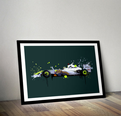 Jenson Button 2009 Brawn BGP001 F1 Print