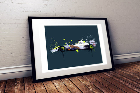 Jenson Button 2009 Brawn BGP001 F1 Print