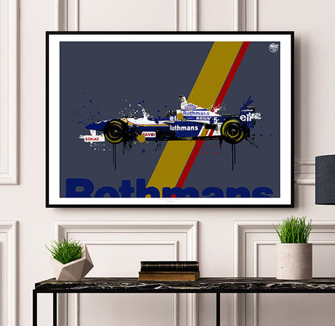 Damon Hill 1996 Williams FW18 F1 Print