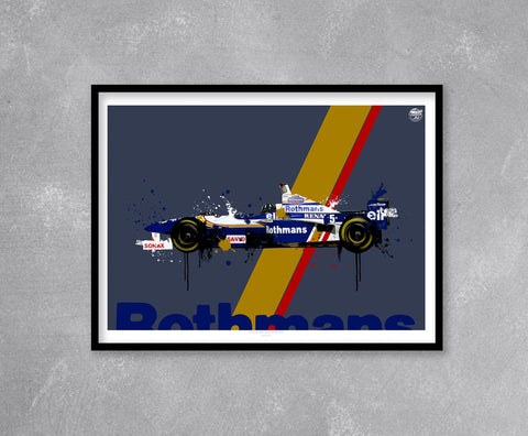 Damon Hill 1996 Williams FW18 F1 Print