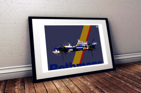 Damon Hill 1996 Williams FW18 F1 Print