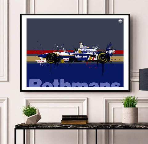 Damon Hill 1996 Williams FW18 F1 Print