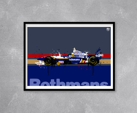 Damon Hill 1996 Williams FW18 F1 Print