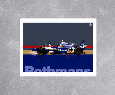 Damon Hill 1996 Williams FW18 F1 Print