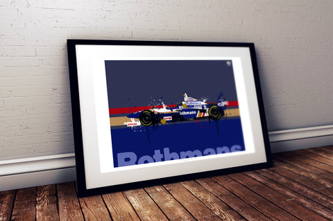 Damon Hill 1996 Williams FW18 F1 Print