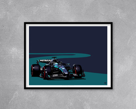 George Russell 2025 Mercedes W16 F1 Print