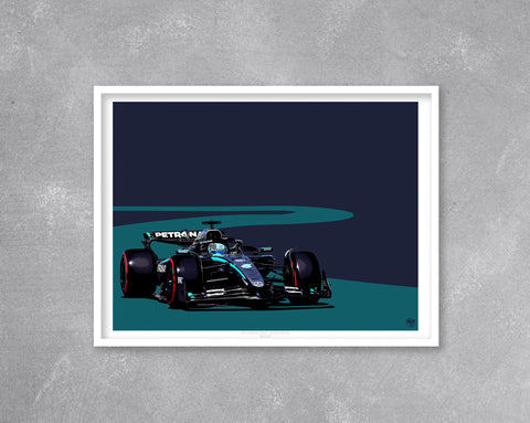 George Russell 2025 Mercedes W16 F1 Print