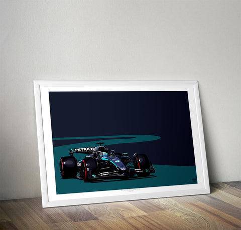 George Russell 2025 Mercedes W16 F1 Print