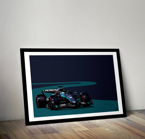 George Russell 2025 Mercedes W16 F1 Print
