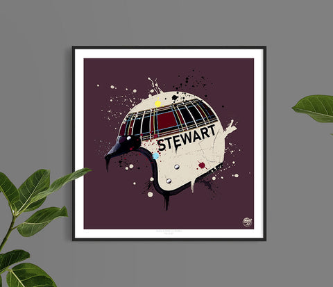 Jackie Stewart F1 Helmet print
