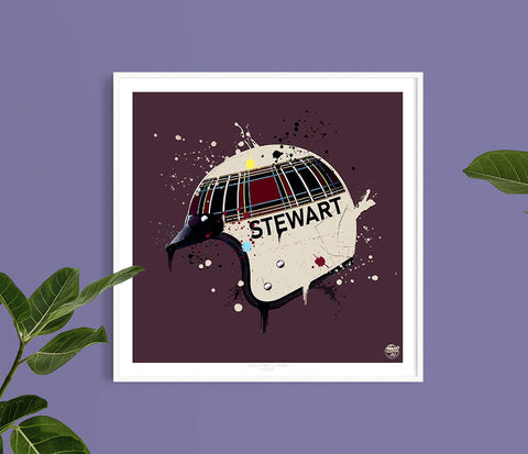 Jackie Stewart F1 Helmet print