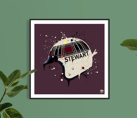 Jackie Stewart F1 Helmet print