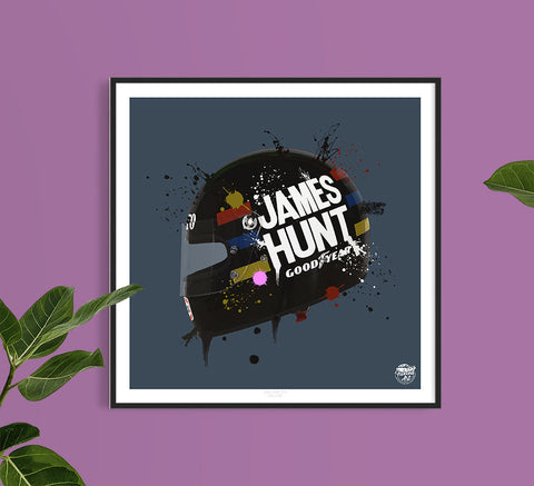James Hunt 1976 Helmet F1 print