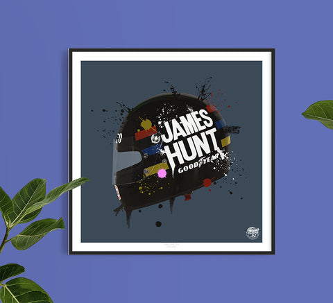James Hunt 1976 Helmet F1 print