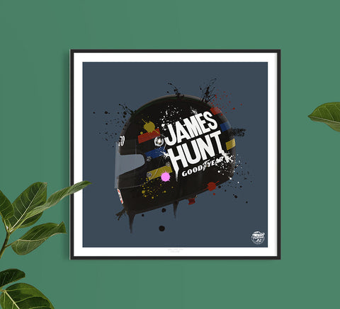 James Hunt 1976 Helmet F1 print