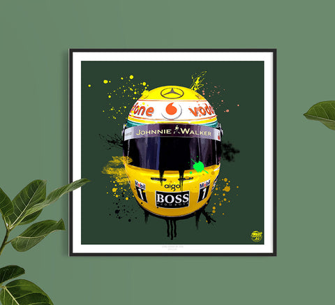 Lewis Hamilton 2008 Helmet F1 print