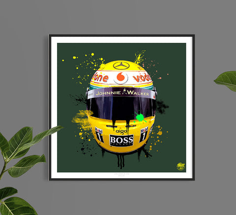 Lewis Hamilton 2008 Helmet F1 print