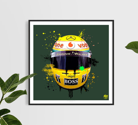 Lewis Hamilton 2008 Helmet F1 print