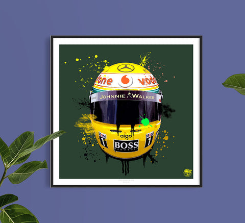 Lewis Hamilton 2008 Helmet F1 print