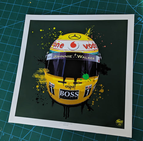 Lewis Hamilton 2008 Helmet F1 print