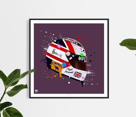 Nigel Mansell F1 Helmet print