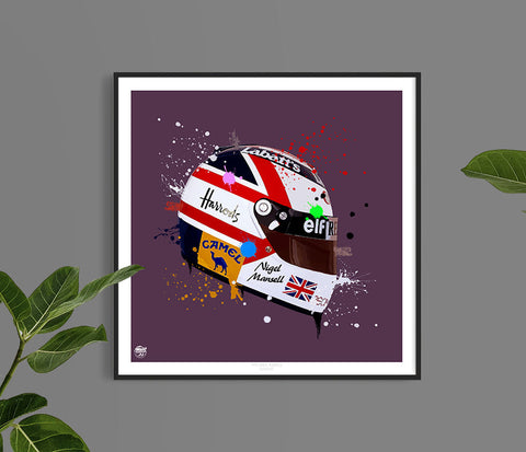 Nigel Mansell F1 Helmet print