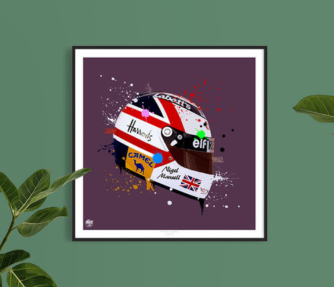 Nigel Mansell F1 Helmet print
