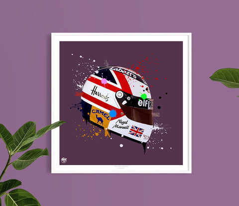 Nigel Mansell F1 Helmet print