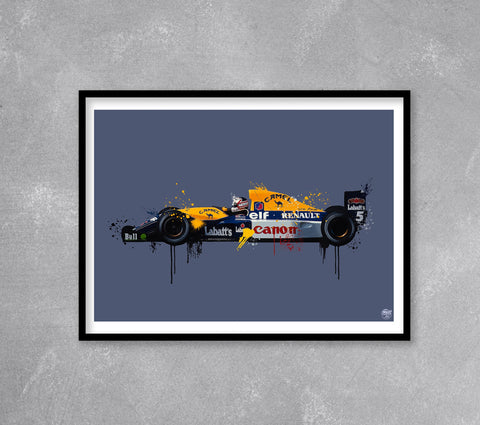Nigel Mansell 1992 Williams FW14B F1 Print
