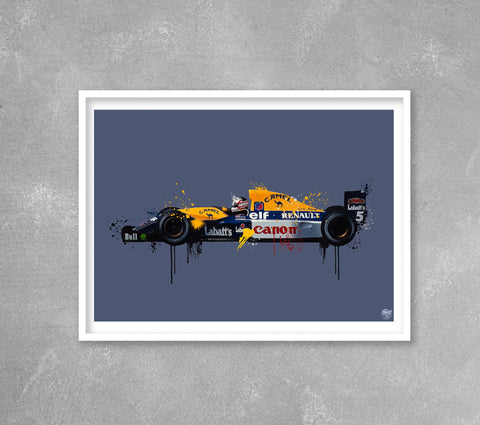 Nigel Mansell 1992 Williams FW14B F1 Print
