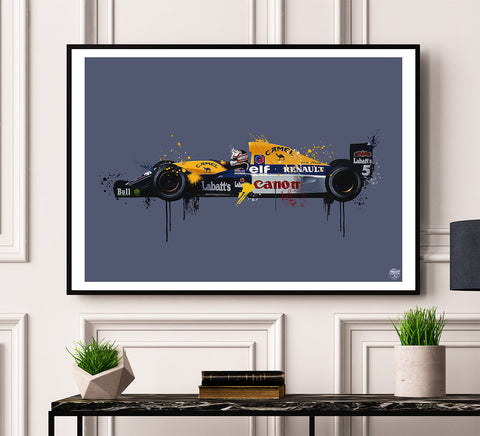 Nigel Mansell 1992 Williams FW14B F1 Print